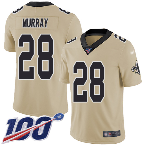 Men New Orleans Saints Limited Gold Latavius Murray Jersey NFL Football #28 100th Season Inverted Legend Jersey